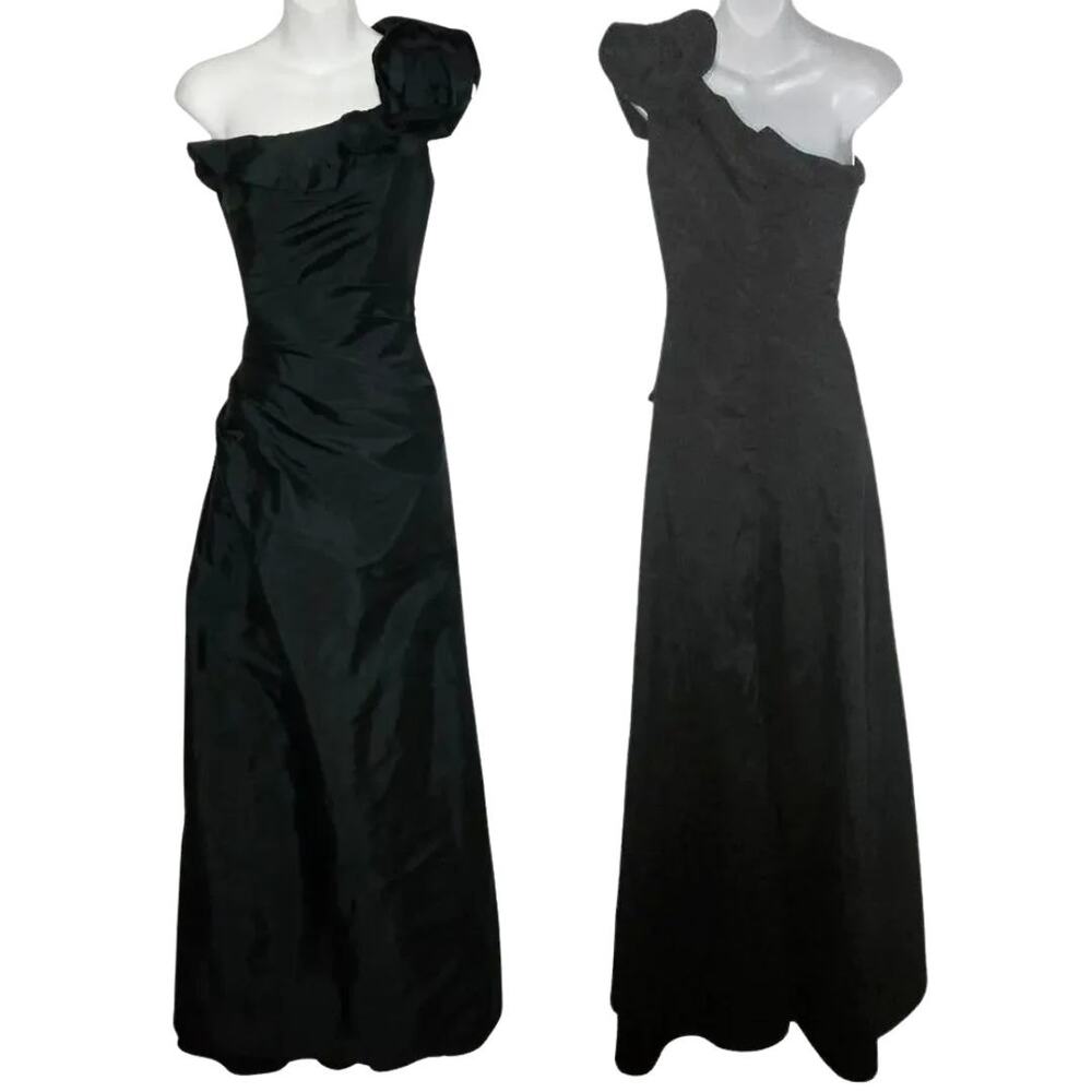 Vintage Mori Lee Angelina Faccenda One Shoulder Ruffle A-Line Formal Gown Size 6